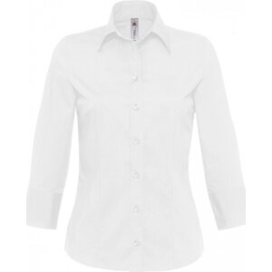 B&C Dámská košile BC Milano se 3/4 rukávem s příměsí elastanu Barva: Bílá, Velikost: XL (42) BCSW520