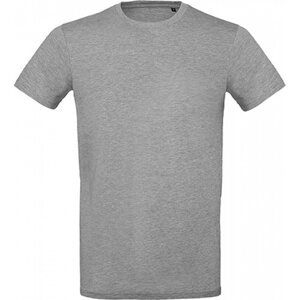 Měkké hladké organické pánské tričko B&C Inspire Plus 175 g/m Barva: šedá melír, Velikost: L BCTM048