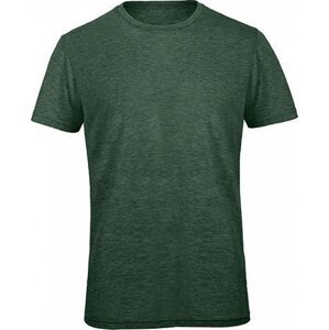 B&C Prodyšné pánské tričko BC z odolné směsi bavlny a polyesteru Barva: zelená melír, Velikost: 3XL BCTM055