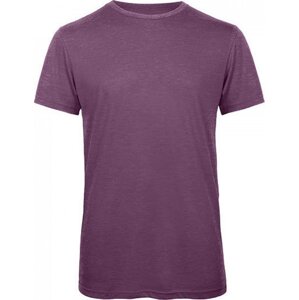 B&C Prodyšné pánské tričko BC z odolné směsi bavlny a polyesteru Barva: fialová melír, Velikost: L BCTM055