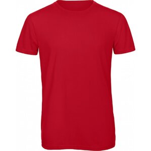 B&C Prodyšné pánské tričko BC z odolné směsi bavlny a polyesteru Barva: Červená, Velikost: 3XL BCTM055