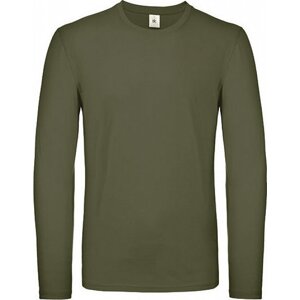 B&C Středně teplé unisex tričko BC s dlouhým rukávem Barva: Khaki, Velikost: L BCTU05T