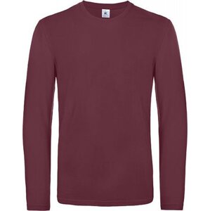 B&C Teplejší unisex tričko BC s dlouhým rukávem Barva: Červená vínová, Velikost: XL BCTU07T