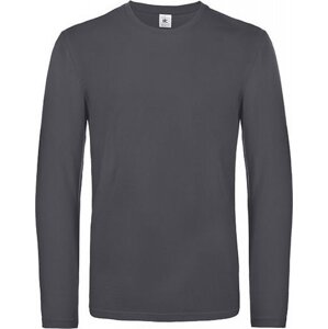 B&C Teplejší unisex tričko BC s dlouhým rukávem Barva: šedá tmavá, Velikost: 3XL BCTU07T