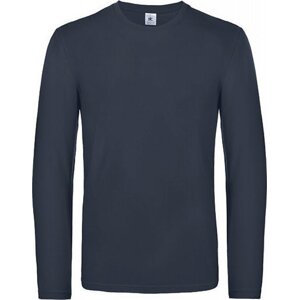 B&C Teplejší unisex tričko BC s dlouhým rukávem Barva: modrá námořní, Velikost: L BCTU07T