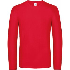 B&C Teplejší unisex tričko BC s dlouhým rukávem Barva: Červená, Velikost: 3XL BCTU07T