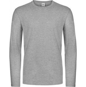 B&C Teplejší unisex tričko BC s dlouhým rukávem Barva: šedá melír, Velikost: 3XL BCTU07T