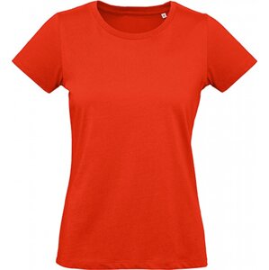 B&C Dámské organické tričko BC Inspire Plus mírně prodloužené 175 g/m Barva: červená ohnivá, Velikost: L BCTW049