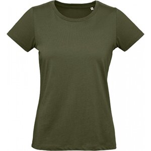 B&C Dámské organické tričko BC Inspire Plus mírně prodloužené 175 g/m Barva: Khaki, Velikost: L BCTW049