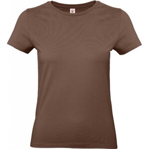 B&C Základní bavlněné hladké dámské tričko BC 190 g/m Barva: Hnědá čokoládová, Velikost: L BCTW04T
