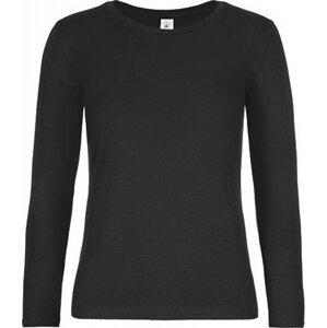 B&C Dámské teplé bavlněné triko BC s dlouhým rukávem 190 g/m Barva: Černá, Velikost: 3XL BCTW08T