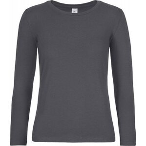 B&C Dámské teplé bavlněné triko BC s dlouhým rukávem 190 g/m Barva: šedá tmavá, Velikost: L BCTW08T