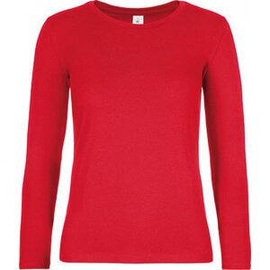 B&C Dámské teplé bavlněné triko BC s dlouhým rukávem 190 g/m Barva: Červená, Velikost: XXL BCTW08T