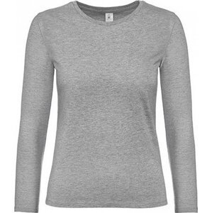 B&C Dámské teplé bavlněné triko BC s dlouhým rukávem 190 g/m Barva: šedá melír, Velikost: L BCTW08T