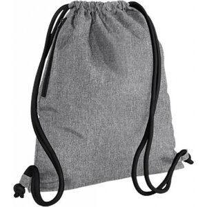 BagBase Sportovní vak na oblečení s robustními přezkami 15 l Barva: šedá melír - černá, Velikost: 40 x 48 cm BG110