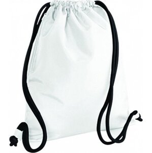 BagBase Sportovní vak na oblečení s robustními přezkami 15 l Barva: bílá - černá, Velikost: 40 x 48 cm BG110
