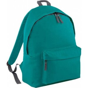 BagBase Fashion batoh se zadním polstrovaným dílem 18 l Barva: zelená emeraldová - šedá grafitová, Velikost: 31 x 42 x 21 cm BG125
