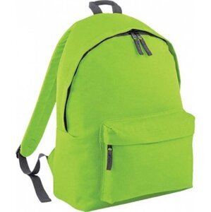 BagBase Fashion batoh se zadním polstrovaným dílem 18 l Barva: zelená limetka zelená - šedá grafitová, Velikost: 31 x 42 x 21 cm BG125