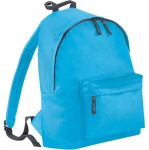 BagBase Dětský školní módní batoh s polstrováním 14 l Barva: modrá azurová - šedá grafitová, Velikost: 28 x 38 x 19 cm BG125J
