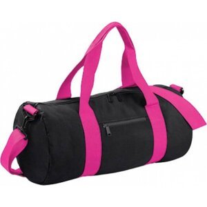 BagBase Sportovní oválná taška přes rameno 20 l Barva: černá - růžová fuchsiová, Velikost: 50 x 25 x 25 cm BG140