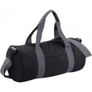 BagBase Sportovní oválná taška přes rameno 20 l Barva: černá - šedá grafitová, Velikost: 50 x 25 x 25 cm BG140