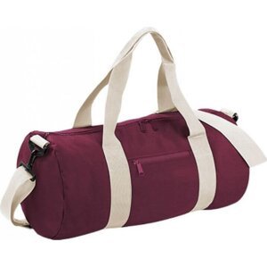 BagBase Sportovní oválná taška přes rameno 20 l Barva: červená vínová - bílá, Velikost: 50 x 25 x 25 cm BG140