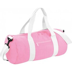 BagBase Sportovní oválná taška přes rameno 20 l Barva: růžová - bílá, Velikost: 50 x 25 x 25 cm BG140
