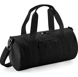 BagBase Mini válcovitá taška s váčkovou kapsou na zip 12 l Barva: černá - černá, Velikost: 40 x 20 x 20 cm BG140S