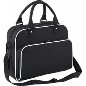 BagBase Dětská taška přes rameno pro malé tanečnice 15 l Barva: černá - bílá, Velikost: 39 x 29 x 16 cm BG145