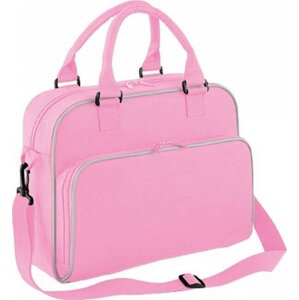 BagBase Dětská taška přes rameno pro malé tanečnice 15 l Barva: růžová - šedá, Velikost: 39 x 29 x 16 cm BG145