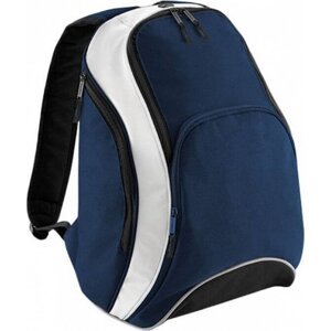 BagBase Trojbarevný městský batoh se vstupem pro sluchátka 21 l Barva: modrá - modrá - bílá, Velikost: 32 x 45 x 23 cm BG571