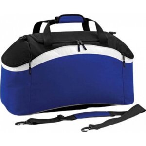 BagBase Sportovní prostorná taška na zip Holdall 54 l Barva: modrá - černá - bílá, Velikost: 64 x 35 x 31 cm BG572