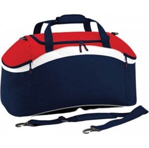 BagBase Sportovní prostorná taška na zip Holdall 54 l Barva: modrá námořní - červená - bílá, Velikost: 64 x 35 x 31 cm BG572
