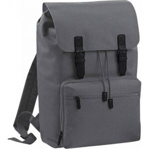 BagBase Vintage batoh na notebook do 17" Barva: šedá grafitová - černá, Velikost: 30 x 46 x 17 cm BG613