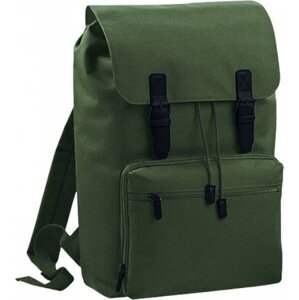 BagBase Vintage batoh na notebook do 17" Barva: zelená olivová - černá, Velikost: 30 x 46 x 17 cm BG613
