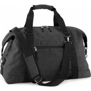 BagBase Víkendová plátěná cestovní vintage taška 30 l Barva: černá vintage, Velikost: 51 x 33 x 24 cm BG650