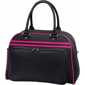 Sportovní retro taška Bowling Bagbase 23 l Barva: černá - růžová fuchsiová, Velikost: 44 x 31 x 25 cm BG75