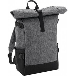BagBase Rolovací batoh s postranními kapsami, na notebook až 17" Barva: šedá melír - černá, Velikost: 28 x 48 x 15 cm BG858