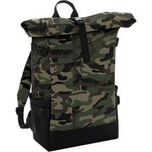 BagBase Rolovací batoh s postranními kapsami, na notebook až 17" Barva: kamufláž - černá, Velikost: 28 x 48 x 15 cm BG858