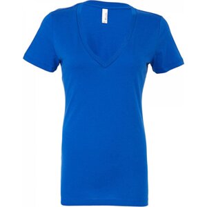 Bella+Canvas Dámské slim-fit tričko Bella s hlubokým véčkovým výstřihem Barva: modrá královská, Velikost: M BL6035