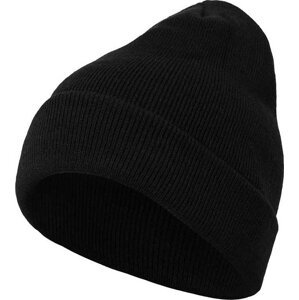 Build Your Brand Pánská čepice Heavy Knit Beanie s ohrnovacím lemem Barva: Černá BY001
