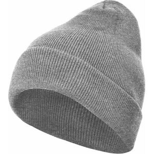 Build Your Brand Pánská čepice Heavy Knit Beanie s ohrnovacím lemem Barva: šedá melír BY001