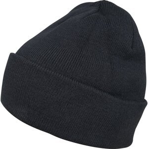 Build Your Brand Pánská čepice Heavy Knit Beanie s ohrnovacím lemem Barva: modrá námořní BY001