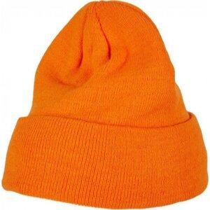 Build Your Brand Pánská čepice Heavy Knit Beanie s ohrnovacím lemem Barva: Oranžová BY001