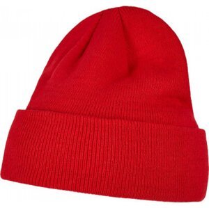 Build Your Brand Pánská čepice Heavy Knit Beanie s ohrnovacím lemem Barva: Červená BY001