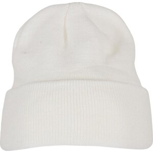 Build Your Brand Pánská čepice Heavy Knit Beanie s ohrnovacím lemem Barva: Bílá BY001