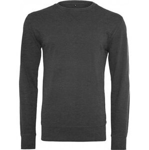 Zpevněné tričko s dlouhým rukávem Build Your Brand 240 g/m Barva: šedá uhlová melír, Velikost: XS BY010