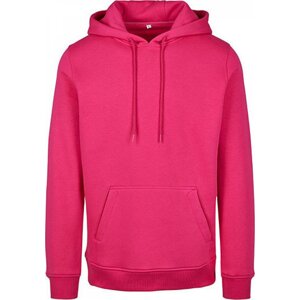 Teplá mikina Build Your Brand s kapucí a kapsama, 70% bavlna Barva: růžová hibiskus, Velikost: 3XL BY011