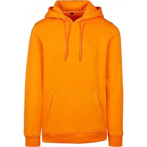 Teplá mikina Build Your Brand s kapucí a kapsama, 70% bavlna Barva: oranžová electric, Velikost: XL BY011