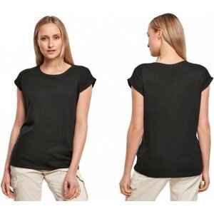 Build Your Brand Prodloužené splývavé tričko s ohrnutými rukávy Barva: Černá, Velikost: 3XL BY021